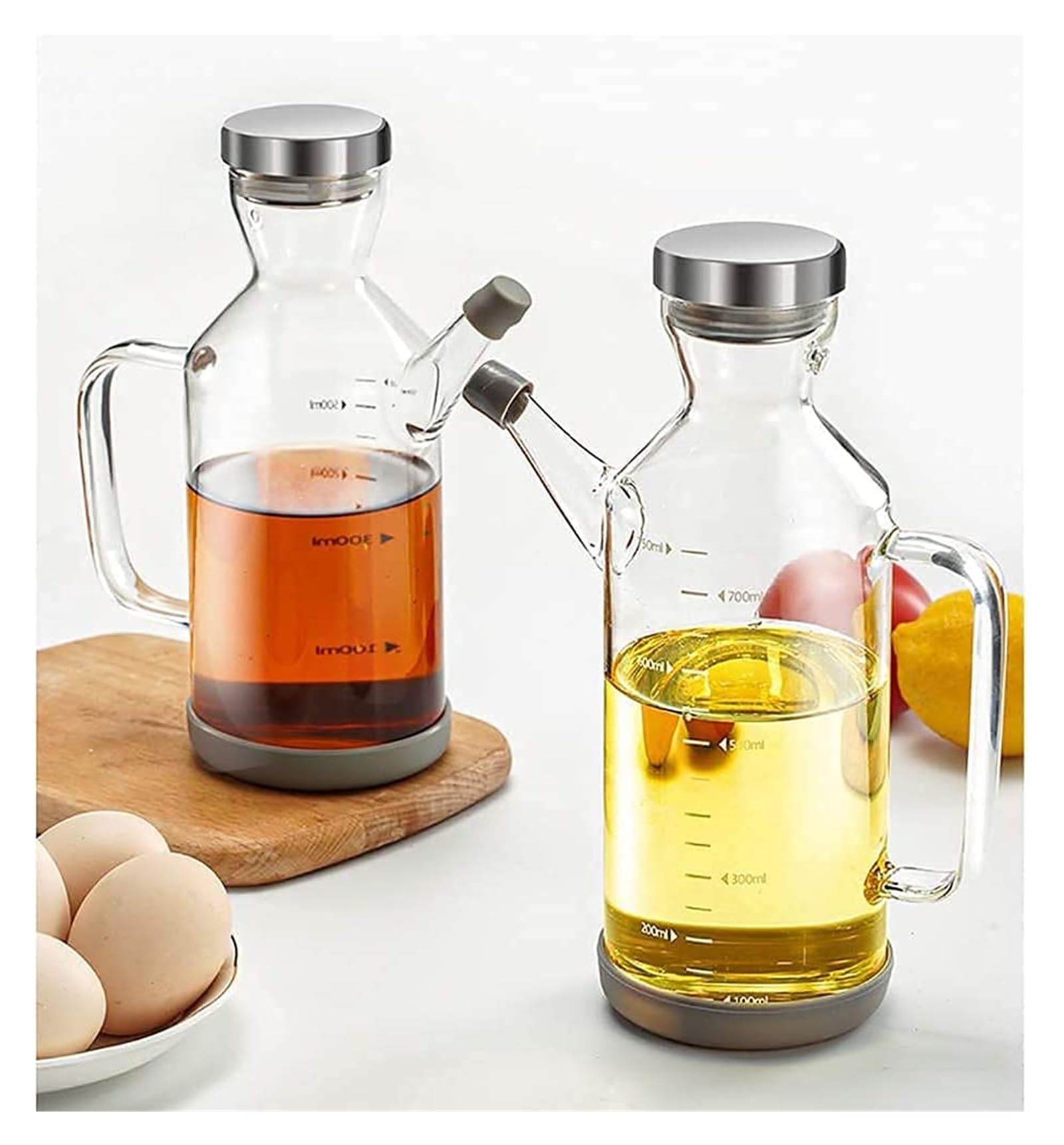 Distributore di Olio e aceto, ampolla per Olio e aceto, distributore di Olio e aceto in Vetro di qualità Superiore, Moderno distributore di Olio d'oliva per la Cucina