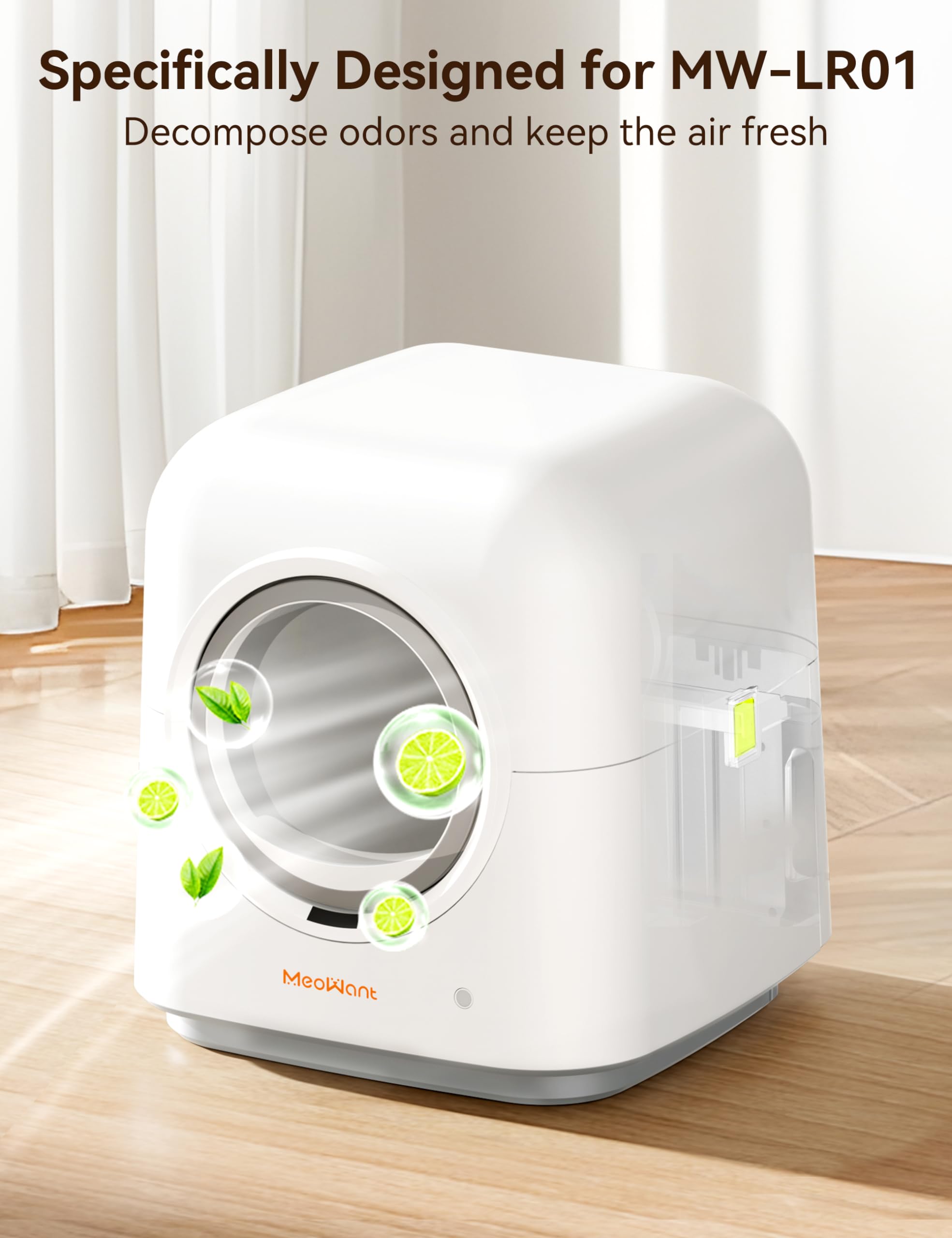 MeoWant Eliminator zapachów zwierząt domowych, skuteczny dezodorant i żwirek automatyczny dla kota, MW-LR01