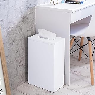 サンゴ 日本製 黄金比 ティッシュカバー ケース ハイタイプ 幅28 高さ45.5 高級ティッシュ入る ティッシュペーパー収納 ペーパータオル キッチンペール 紙タオル 木製 おしゃれ 床置き 壁面 コンパクト スリム ボックス 北欧 テーブル 下 収納ボックス サイド ティッシュ ストッカー 買い置き 5箱 ストック収納 予備 国産 (ホワイト×ホワイト) AKU1013381