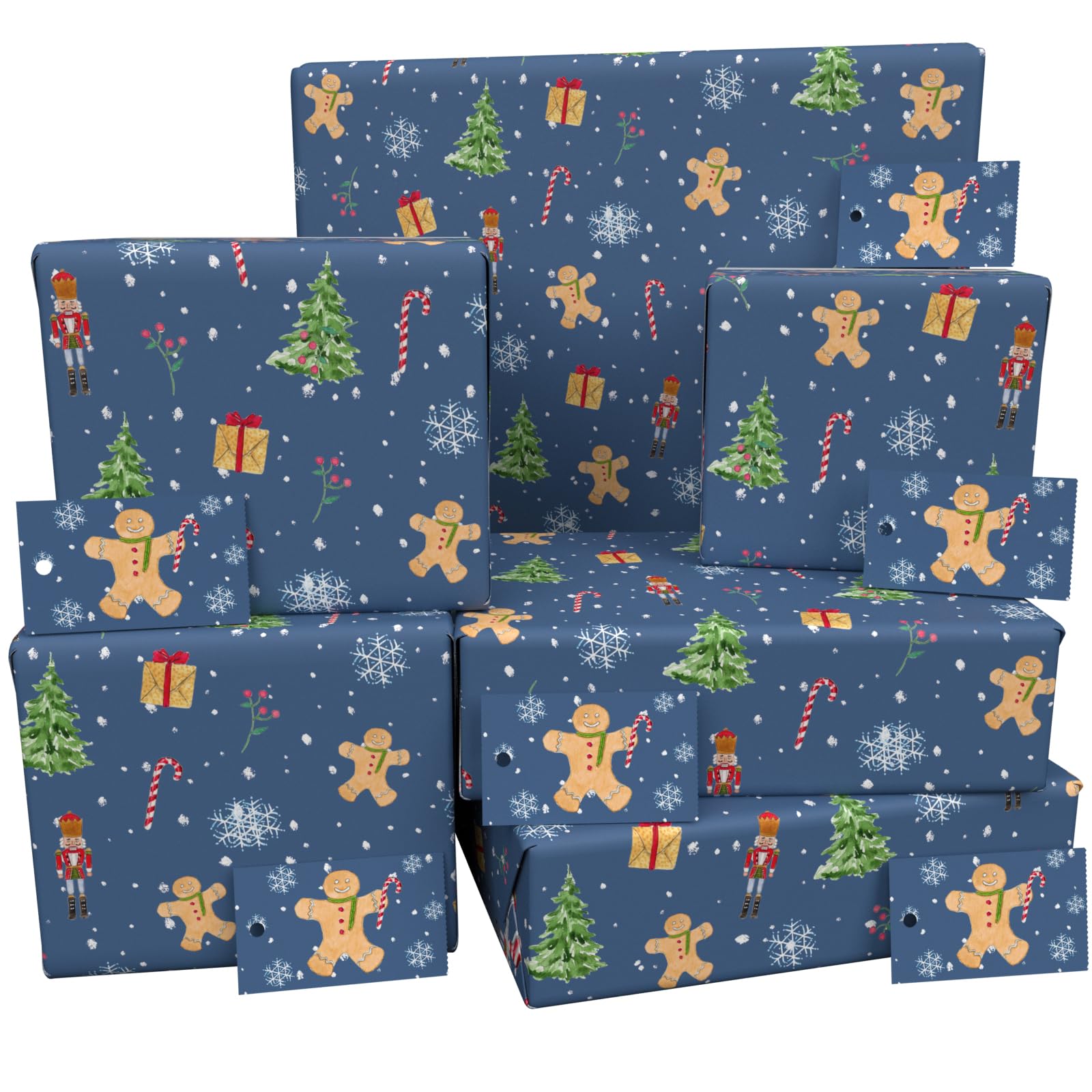 Luxury Eco Xmas Gift Wrap 3 Sheets Tags Christmas Pandas | Desertcart - View #5