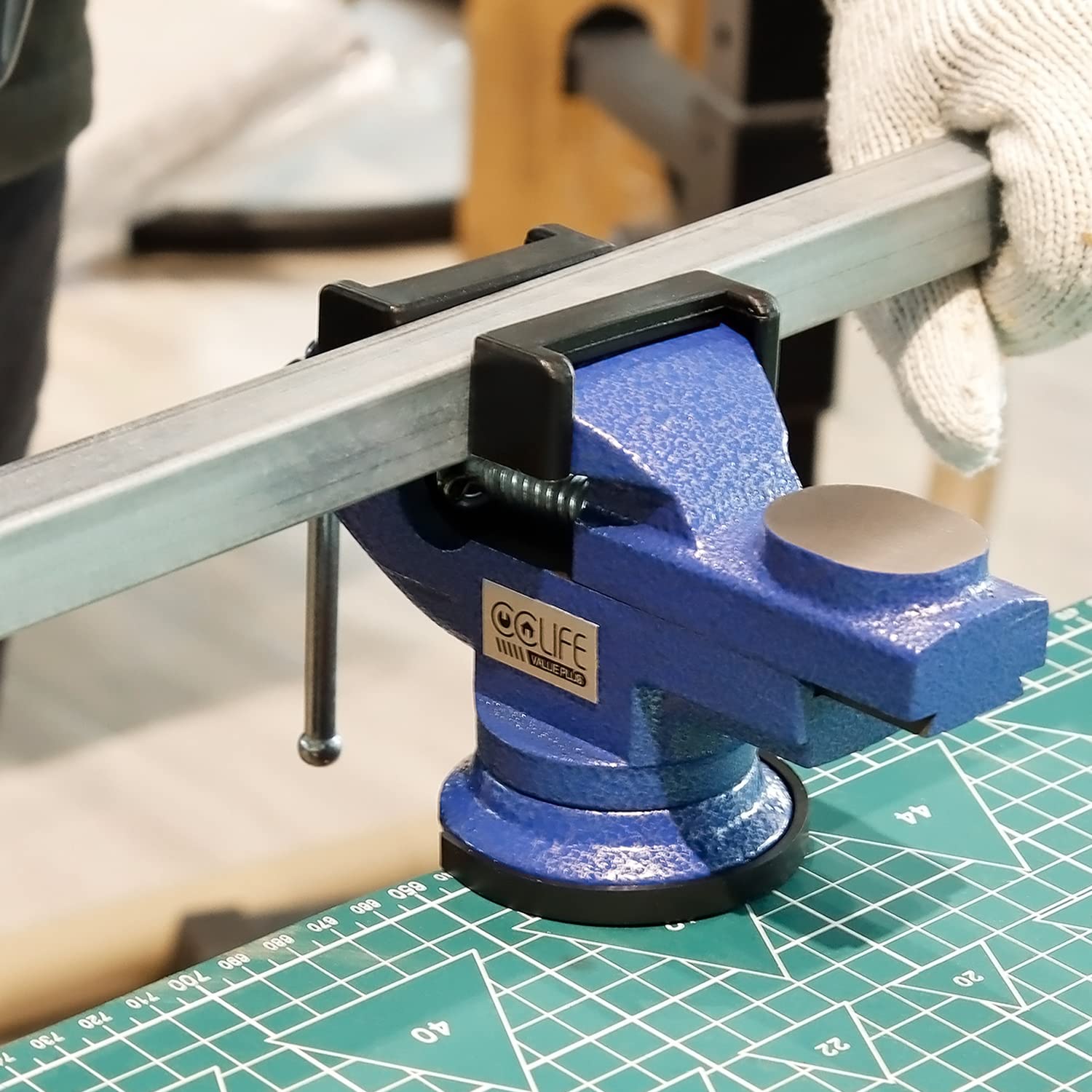 CCLIFE Morsa da banco con Incudine 50/70 mm ghisa Base Girevole