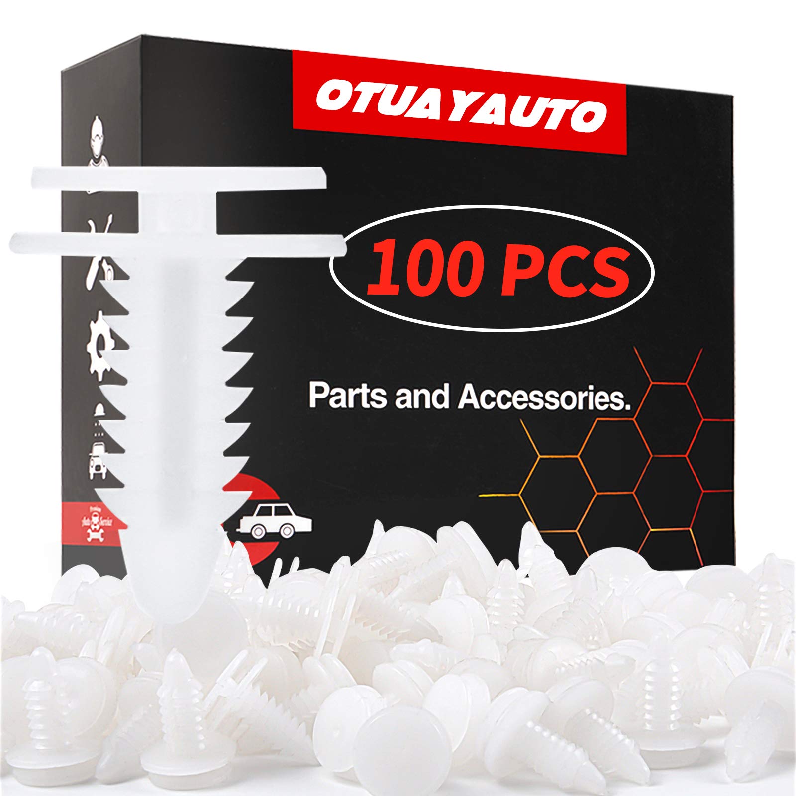 OTUAYAUTO 6503709 100PCS Door Panel Clips, Replacement for Dodge Ram 1994-2010 Jeep Grand Cherokee 2005-2012