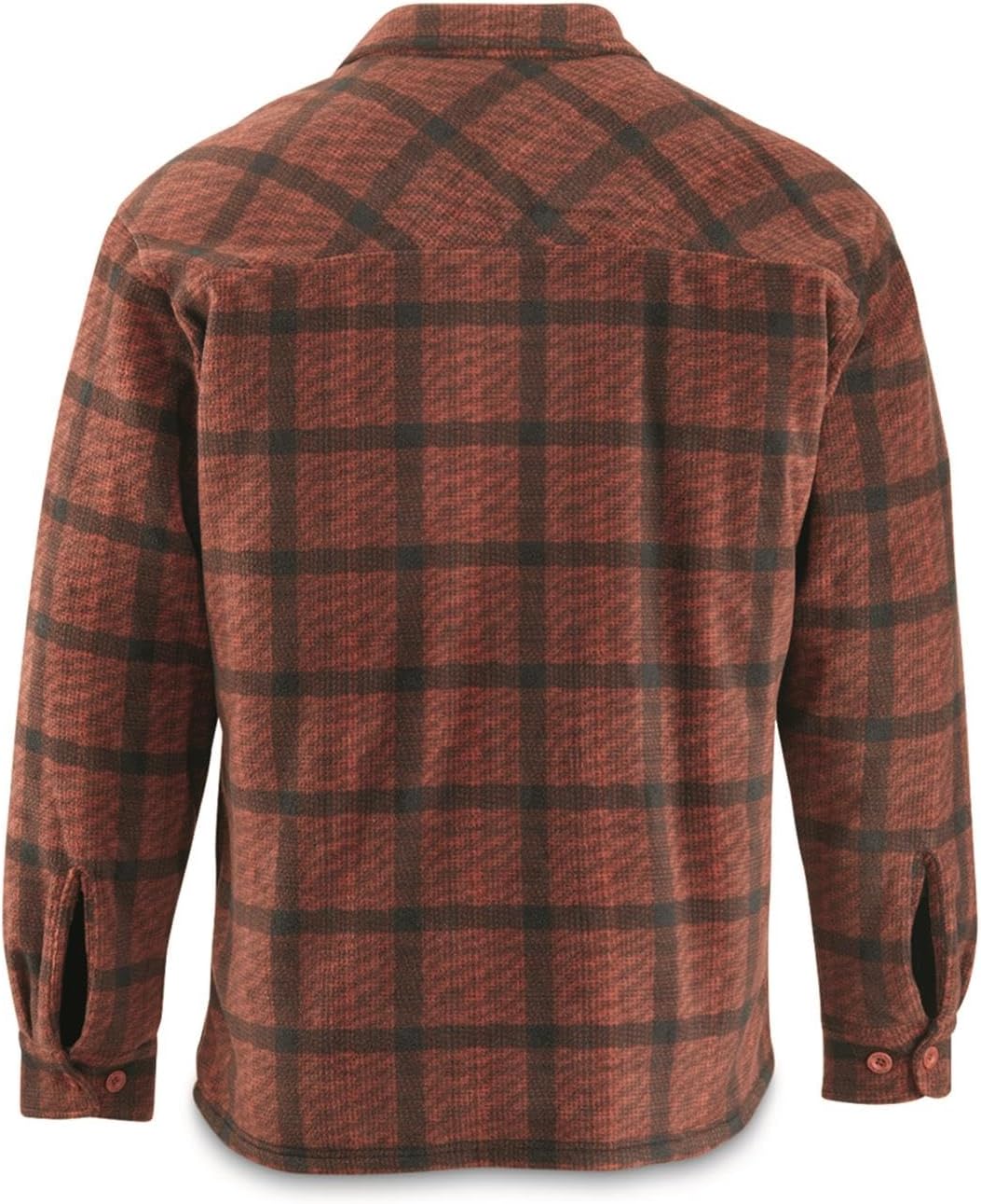 Guide Gear Plaid Sherpa Lined Fleece CPO Long Sleeve Shirt Jacket; for Work, Hunting or Casual Wear for Men Red Plaid Medium