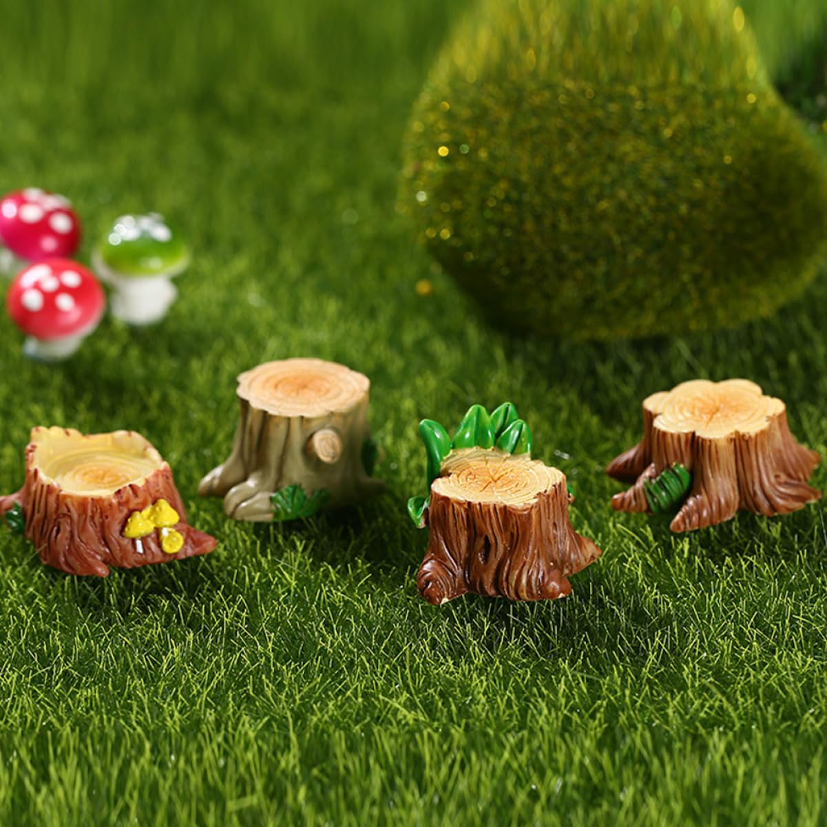 DECHOUS 32pezzi Miniature Ceppi Resina Per Paesaggistica Decorazioni Creative Per e Ambienti Domestici Modelli Di Albero Stump Per Paesaggi e Fai Da Te