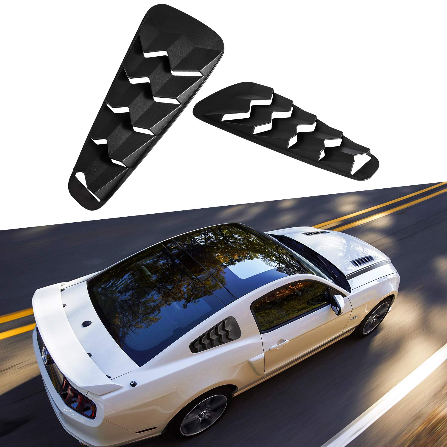 Buy Quarter Side Window Louvers for Ford Mustang 20052014 Matte Black
