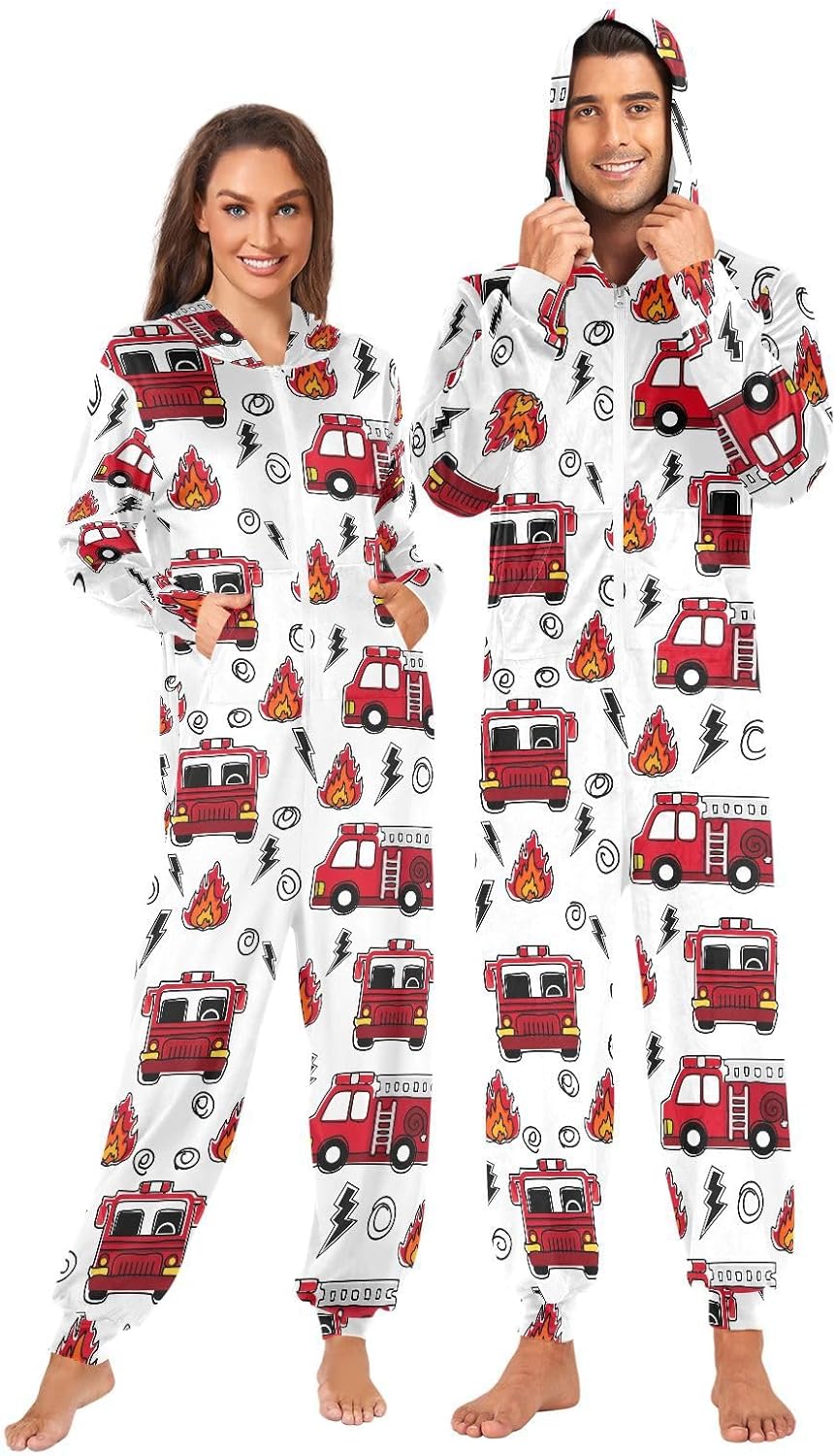 Ollabaky Adult Pajamas for Men and Women One-Piece Costume Sleepwear Jumpsuit Matching Pjs