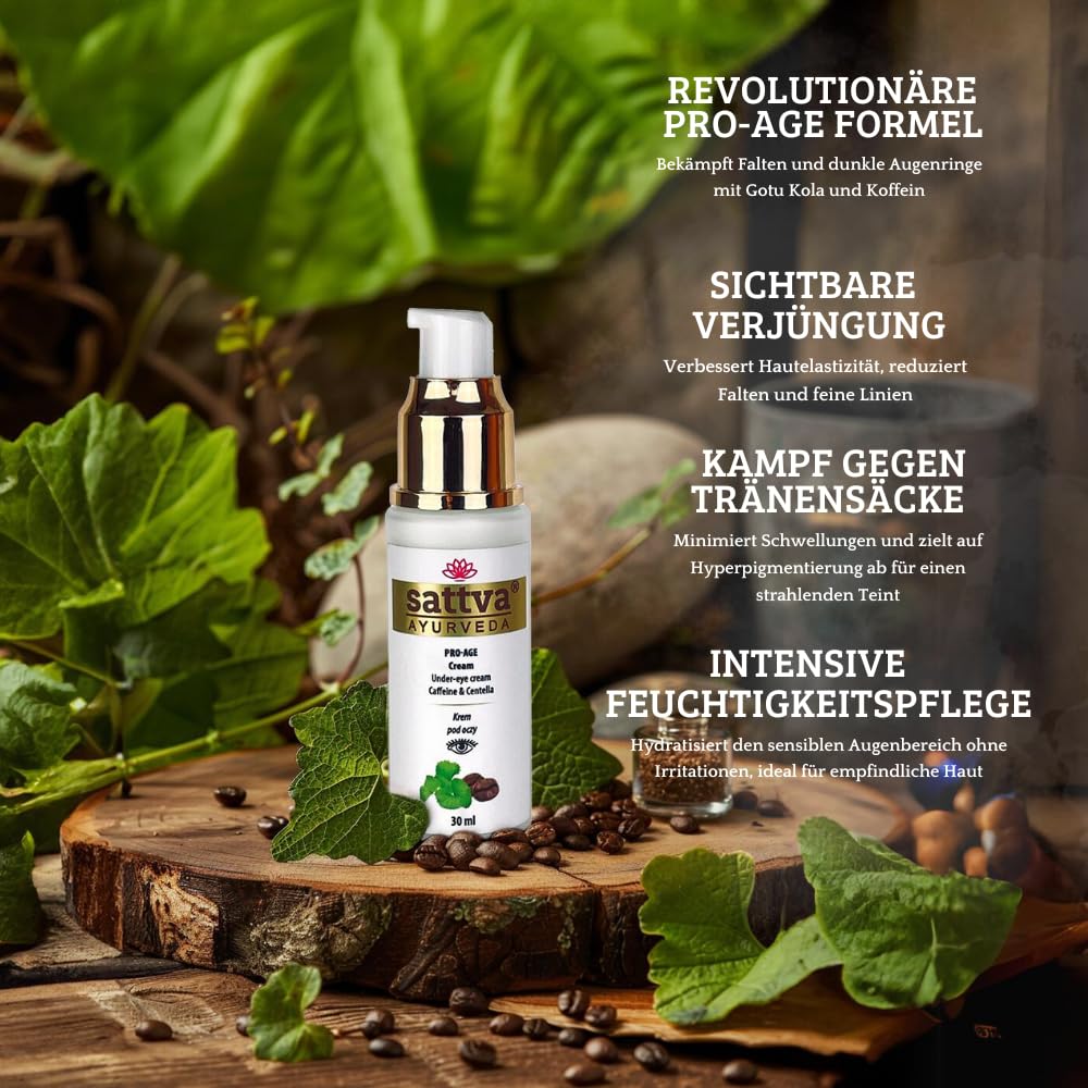 Sattva Eye Cream Against Wrinkles and Dark Circles, Eye Cream Against Bags with Caffeine and Gotu Kola - Image 2