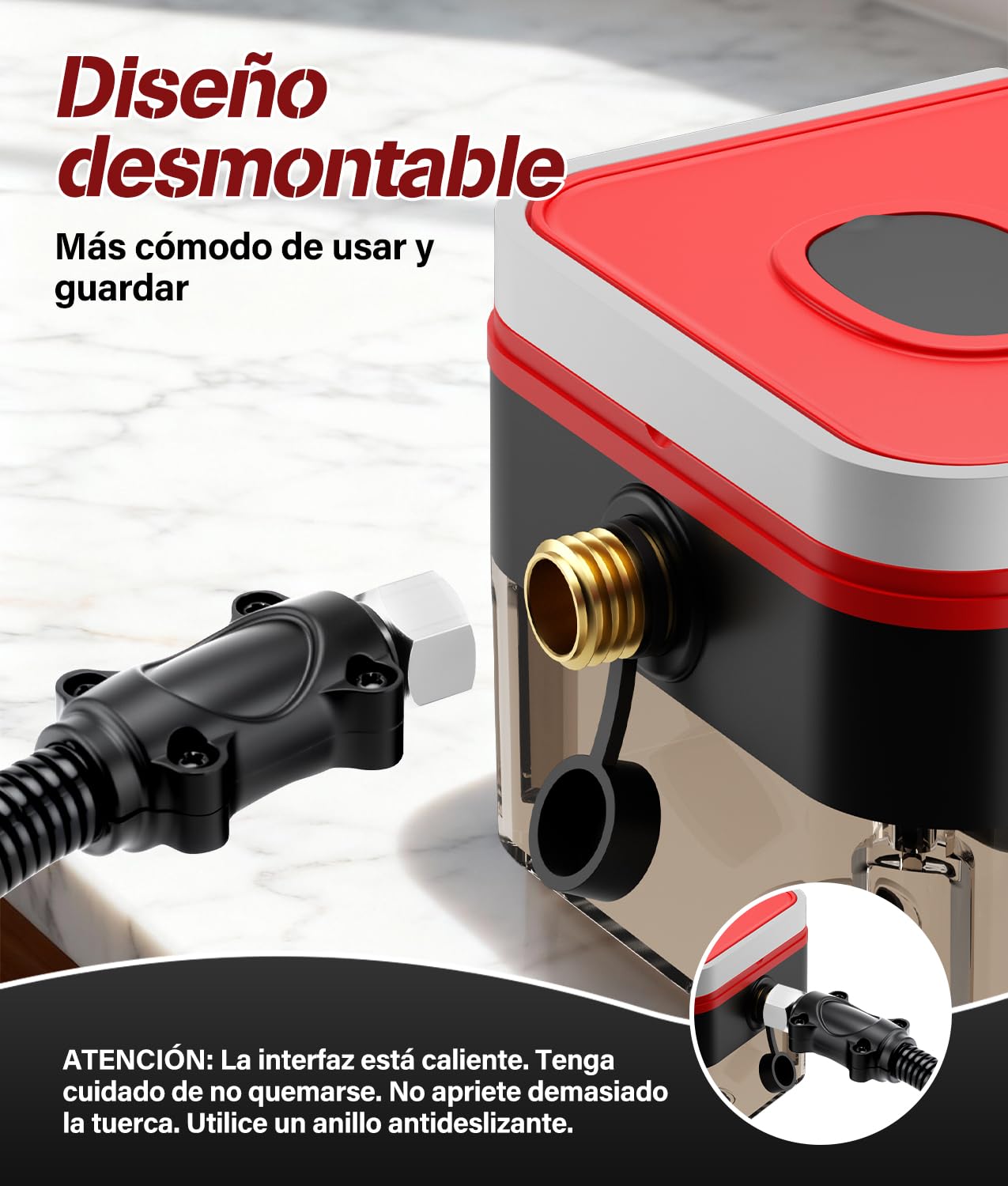 PAHTTO Limpiador a vapor multifuncional, depósito de agua de 1200 ml, pantalla LCD y mango ajustable, 20 accesorios, tiempo de calentamiento de 15 segundos, para cocina, sofá, ventanas, coche, etc.