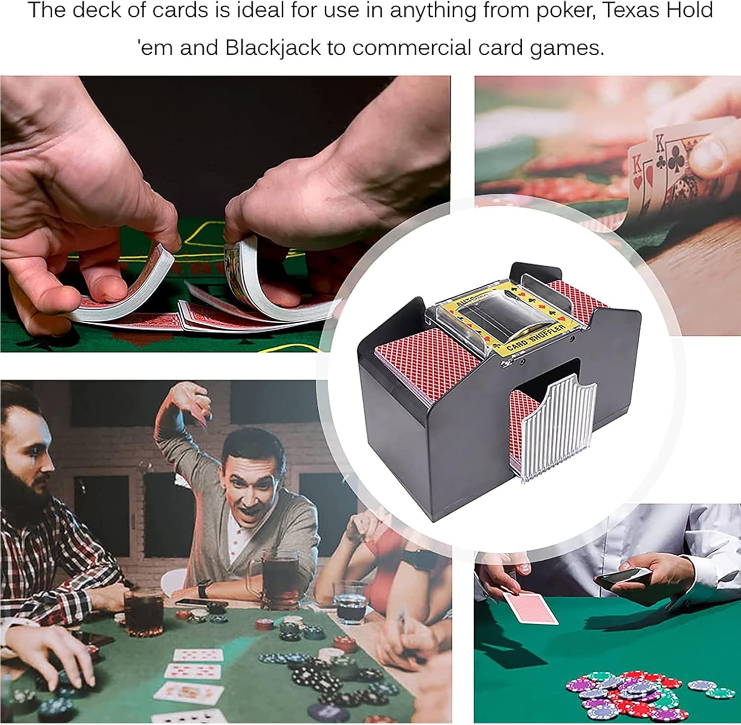 Automatic Card Shuffler, Electric Card Dealer Machine Support arious Custom Playing Methods for Deck of Playing Card, UNO, Poker, Home Card Games