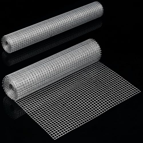 Miniatura 6 de SATINIOR 2 hojas de 13.7 x 40 pulgadas, valla de alambre de alambre de malla de alambre, paño de hardware de tela pequeña galvanizada soldada de