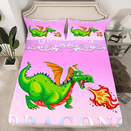 Miniatura 9 de Feelyou Juego de funda de edredón de elefante rosa con diseño de elefante para niños y niñas, sábanas de elefante de dibujos animados con sábana