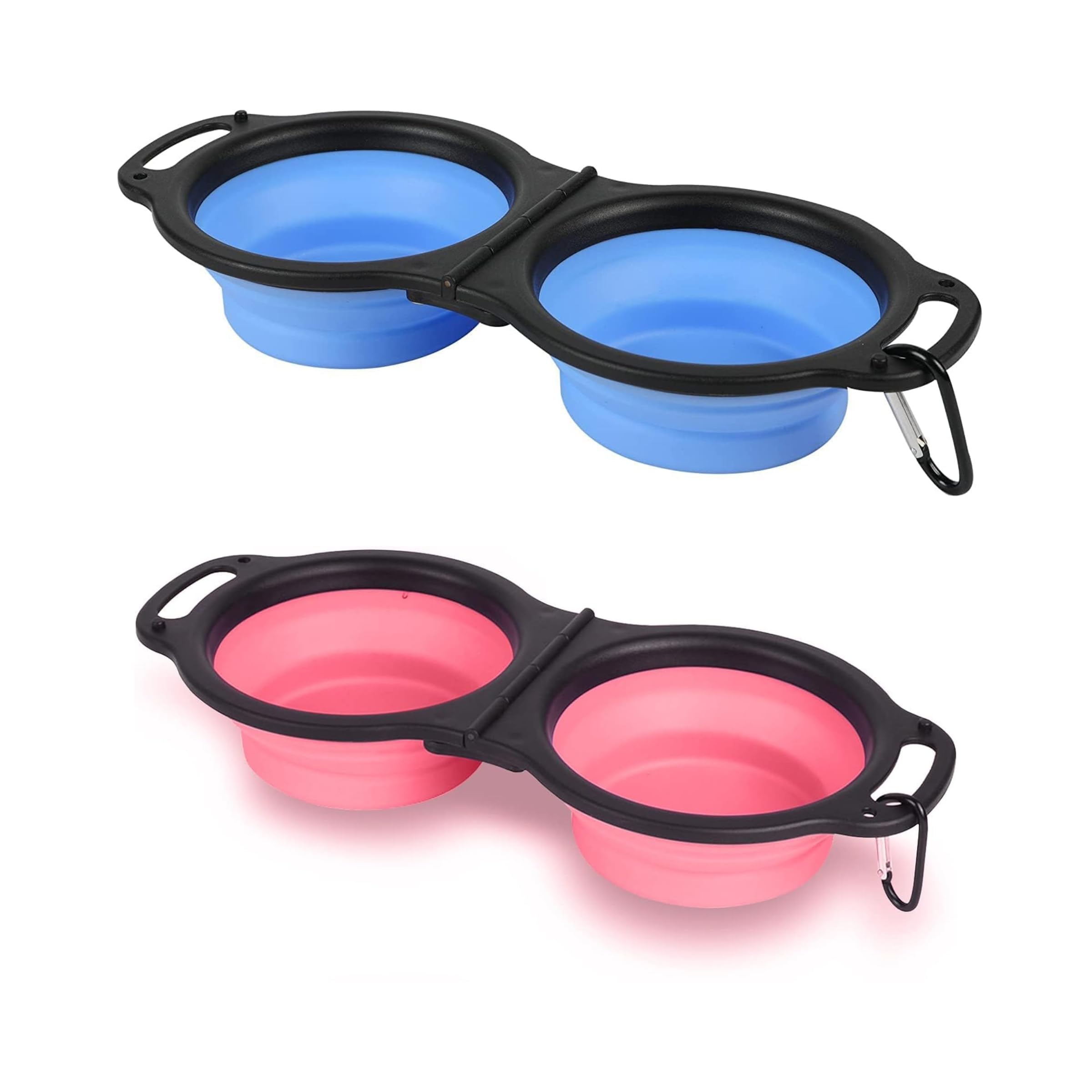 Foodie Puppies 2 in 1 Collapsible Silicone Pet Food & Water - Pack of 2 (Dual Pop-Up Bowl) | Foldable Double Bowl with Carabiner Clip for Walking, Traveling, Hiking, Camping (Color May Vary) (B0CHQDDWYP) Amazon Price History, Amazon Price Tracker