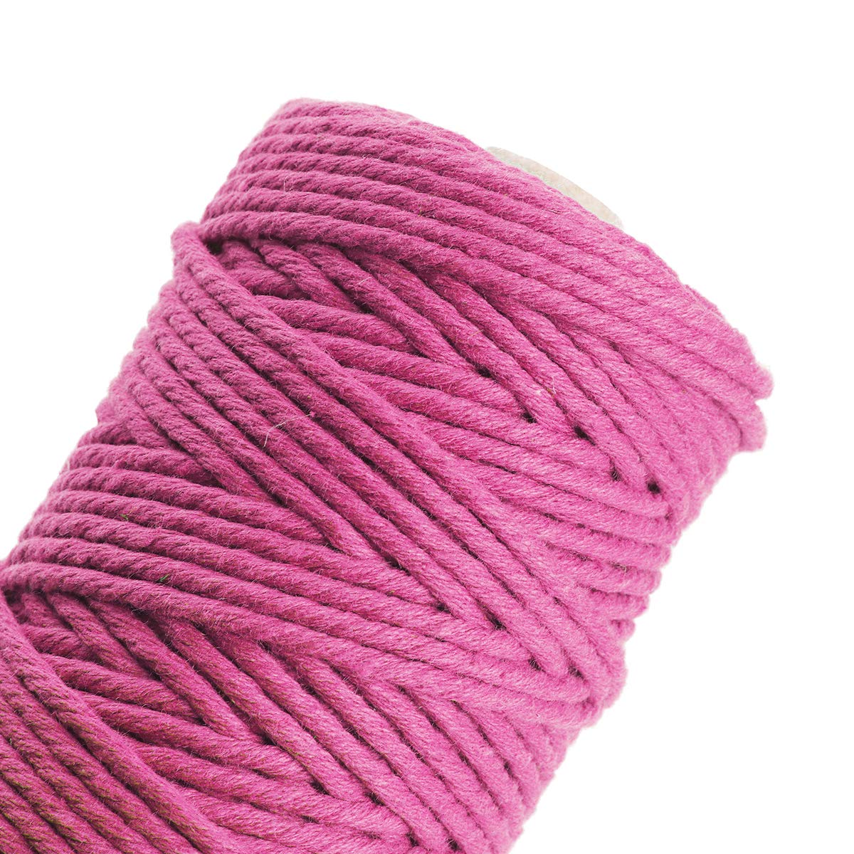 HAPYLY Makramee Kordel natürliche Makramee Baumwollkordel DIY Handwerk Schnur Spule Bindfaden rustikale Schnur Baumwollseil für Wandbehang, Pflanzenaufhänger, dekorative Projekte, 3 mm x 100 m (Pink)