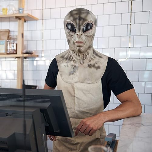 Miniatura 7 de MOLEZU UFO Alien Mask Latex Creepy Geezer Mask Halloween Costume Party Props