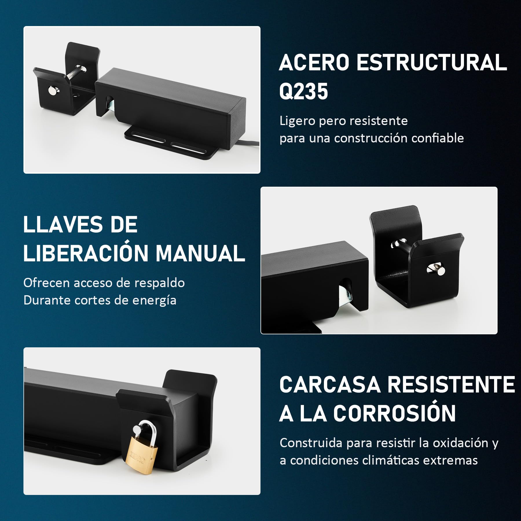 CO-Z Cerradura Eléctrica de 24 V CC para Accionamiento de Puertas Batientes, Cerradura de Seguridad para Puerta Exterior Hogar Patio