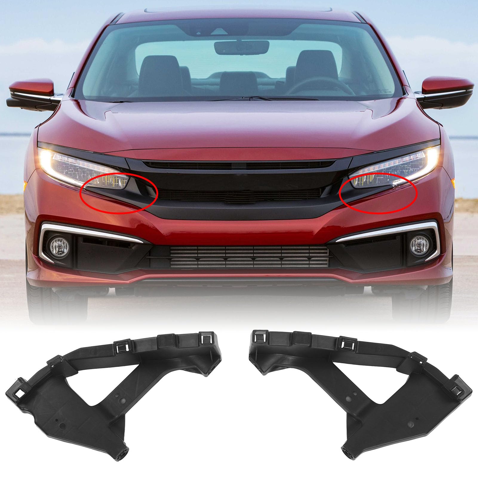 Soportes Para Faros Delanteros De CR-V 2015-2016 - Juego De 2 Piezas, Plástico Negro Resistente
