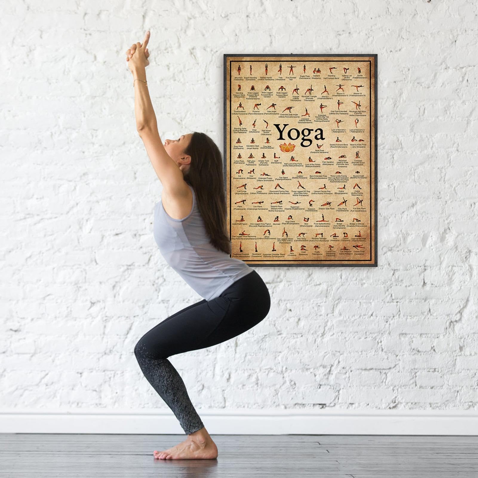 Tabla De Posturas De Yoga | Posiciones De Yoga Para Entrenamiento De Cuerpo Completo - Pósteres De Gimnasio O Hogar Para Entrenamiento De Flexibilidad Corporal Con Asanas De Yoga/estiramientos/posicio