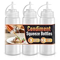 Vista 20 de Juego de 6 botellas invertidas para condimentos de 16 onzas, diseño mejorado con juntas de sellado adicionales, válvula de cierre automático