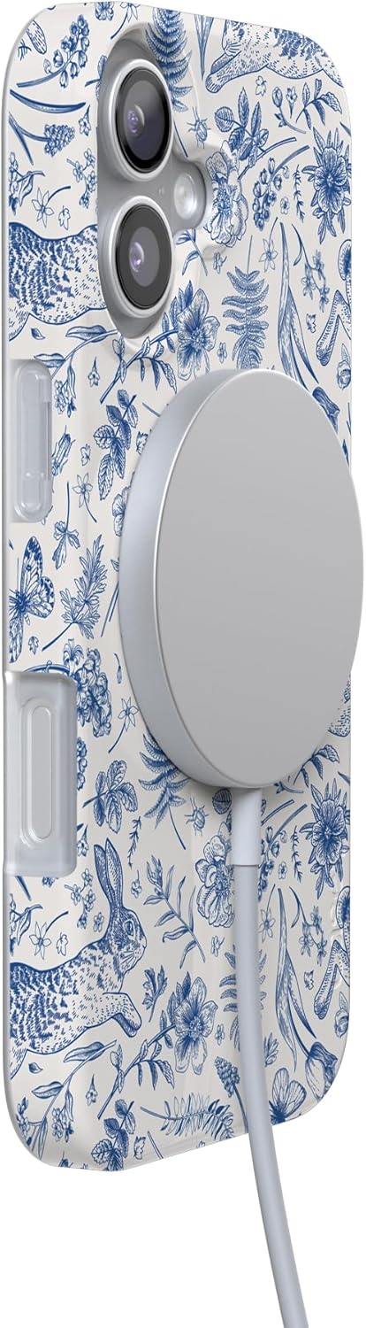 Casely iPhone 17 Case | Hop & Bloom | Bunny Toile | Compatible with MagSafe | Classic Ultra Slim Design