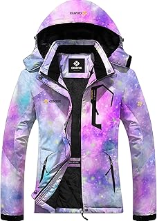 Women's Ski Snow Jacket Warm Winter Waterproof Coat Snowboard Rain Jacket Hooded Windproof Windbreaker