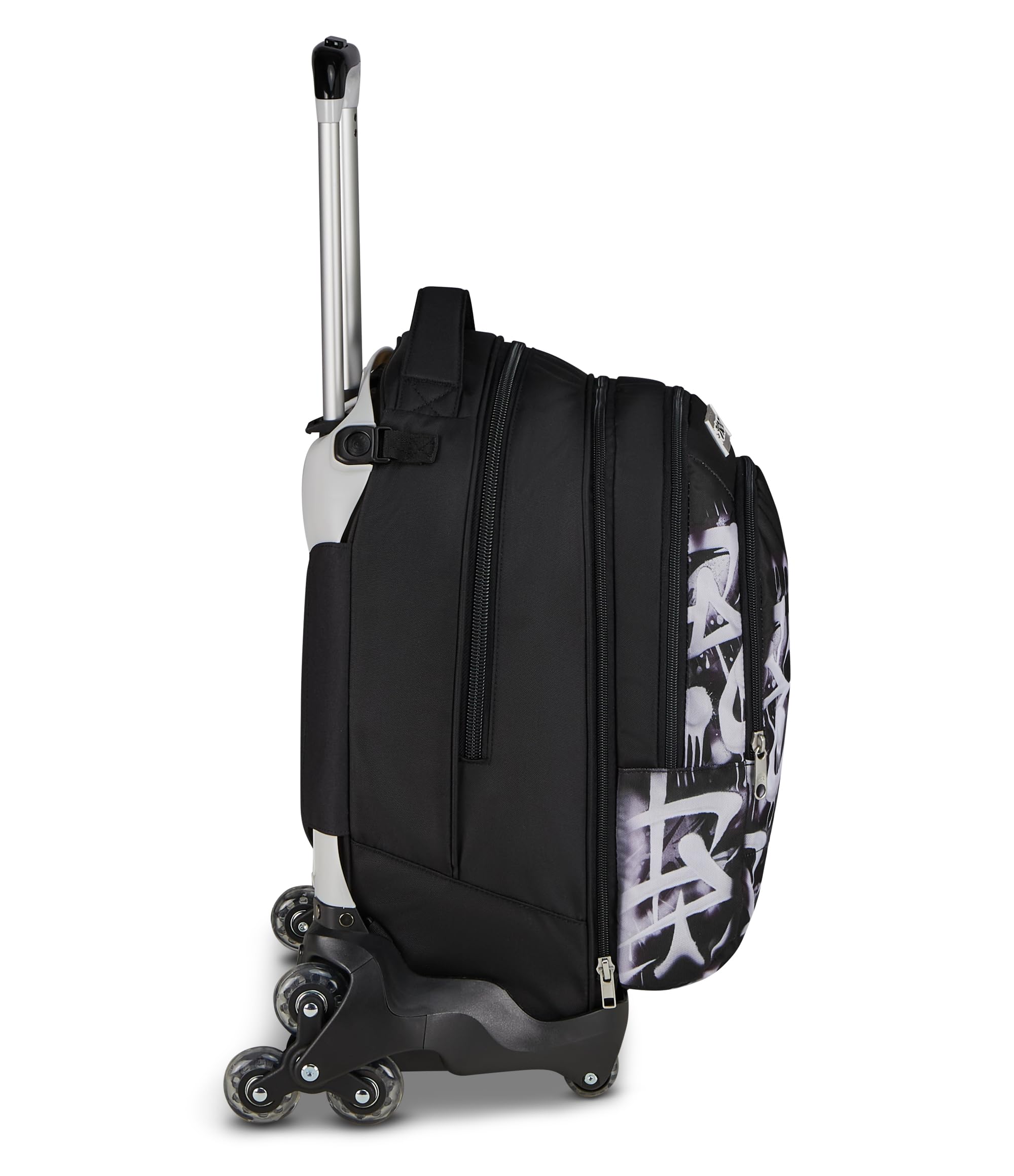 Seven Trolley Scuola Jack 8 Ruote Detach PLUMPY LINE BOY, Nero, 43 L, Scomponibile, Zainetto staccabile, 4 in 1, Cross-over System, Tasche multifunzione, Scuola elementare e media, Bambini, Ragazzi
