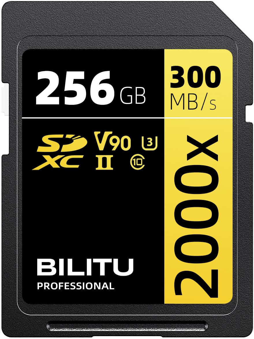 Tarjeta SD UHS-II de 256 GB V90 - Velocidad de escritura de hasta 270 MB/s, velocidad de lectura de hasta 300 MB/s | Adecuado para videobloggers profesionales, cineastas, fotógrafos