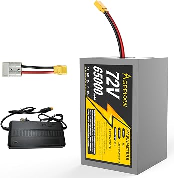 72V 60Ah Lithium Battery with Anderson Connector, for 250W-3500W E-Bike/E-Scooter/Motorcycle, Extended Range 35A BMS