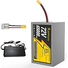 72V 60Ah Lithium Battery with Anderson Connector, for 250W-3500W E-Bike/E-Scooter/Motorcycle, Extended Range 35A BMS