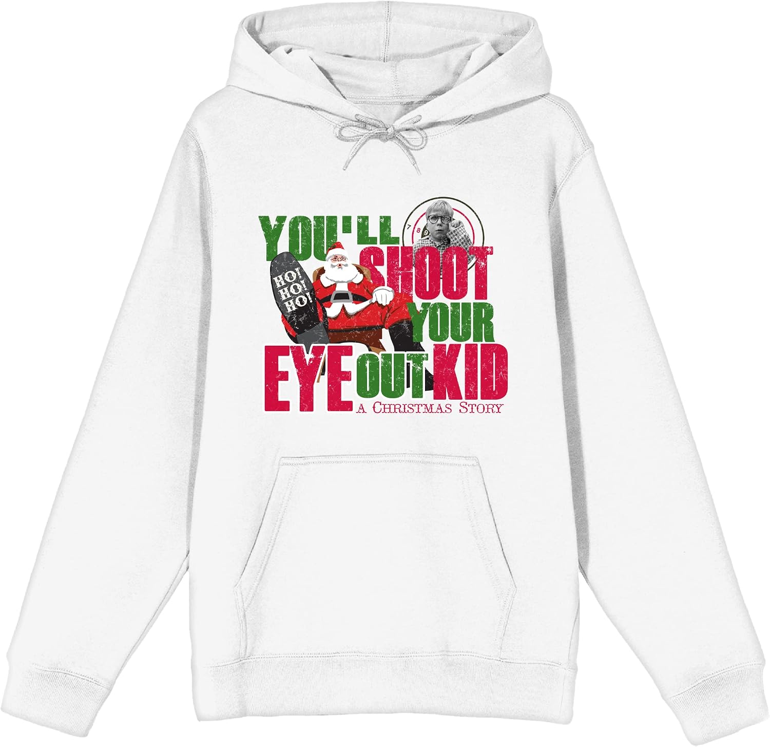 Bioworld A Christmas Story Santa You'll Shoot Your Eye Out Kid Men's White Sweatshirt