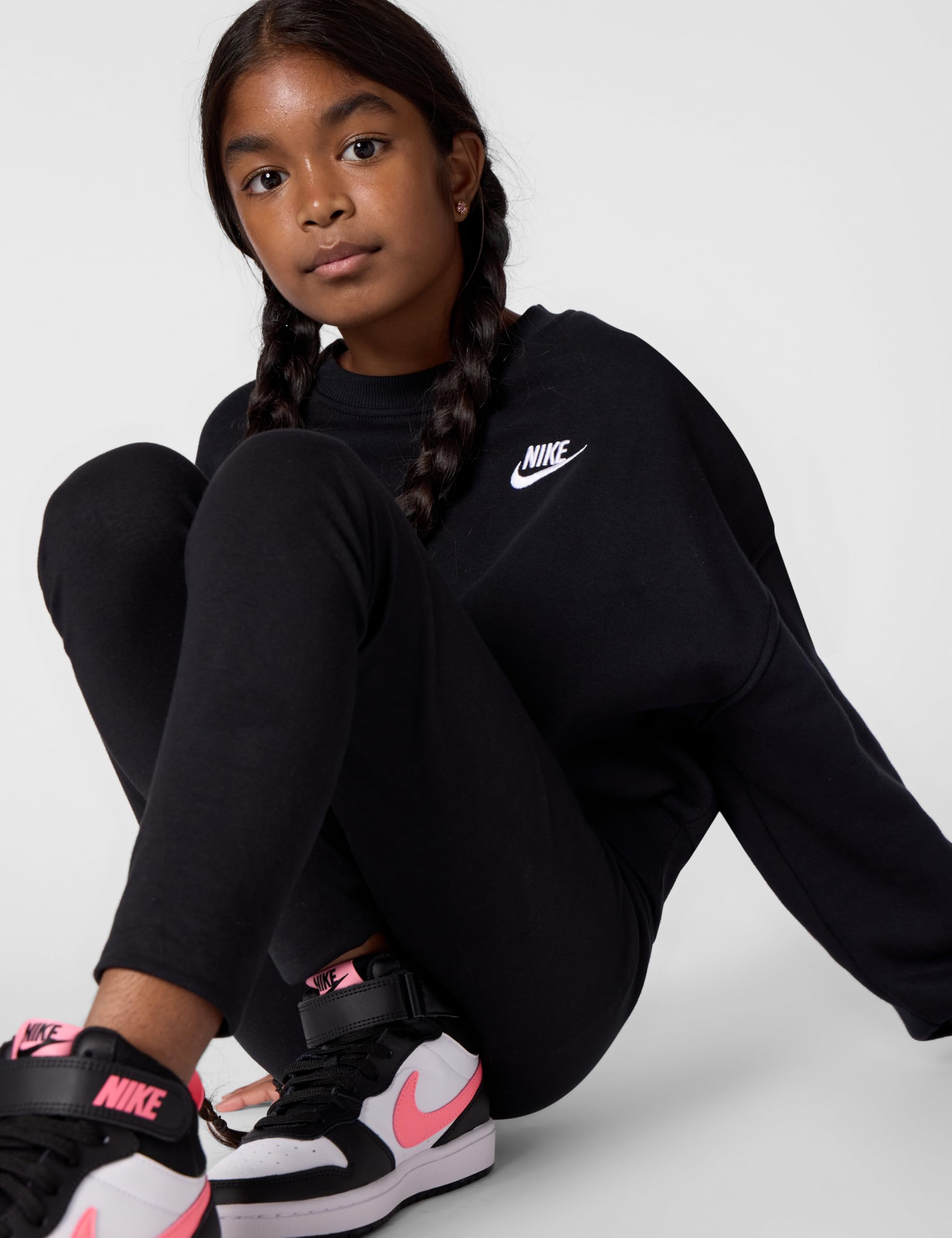 Nike G NSW Club FLC Bxy CRW Lbr Sudadera Niñas (Pack de 1)