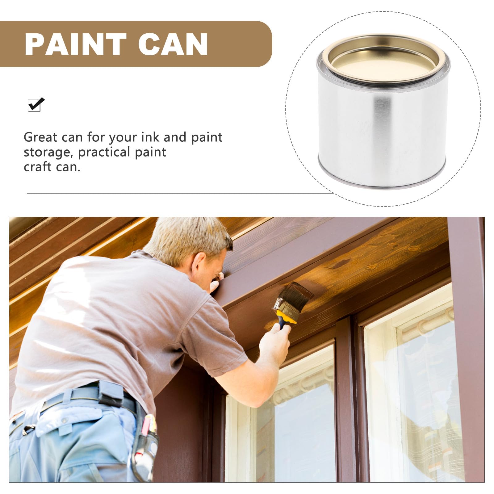 STOBAZA Latas de Metal para Mezcla y Almacenamiento de Pintura y Tinta, 8 Unidades Redondas de 0,3 L, Portátiles para Uso en Hogar y Taller Tapa Color Aleatorio
