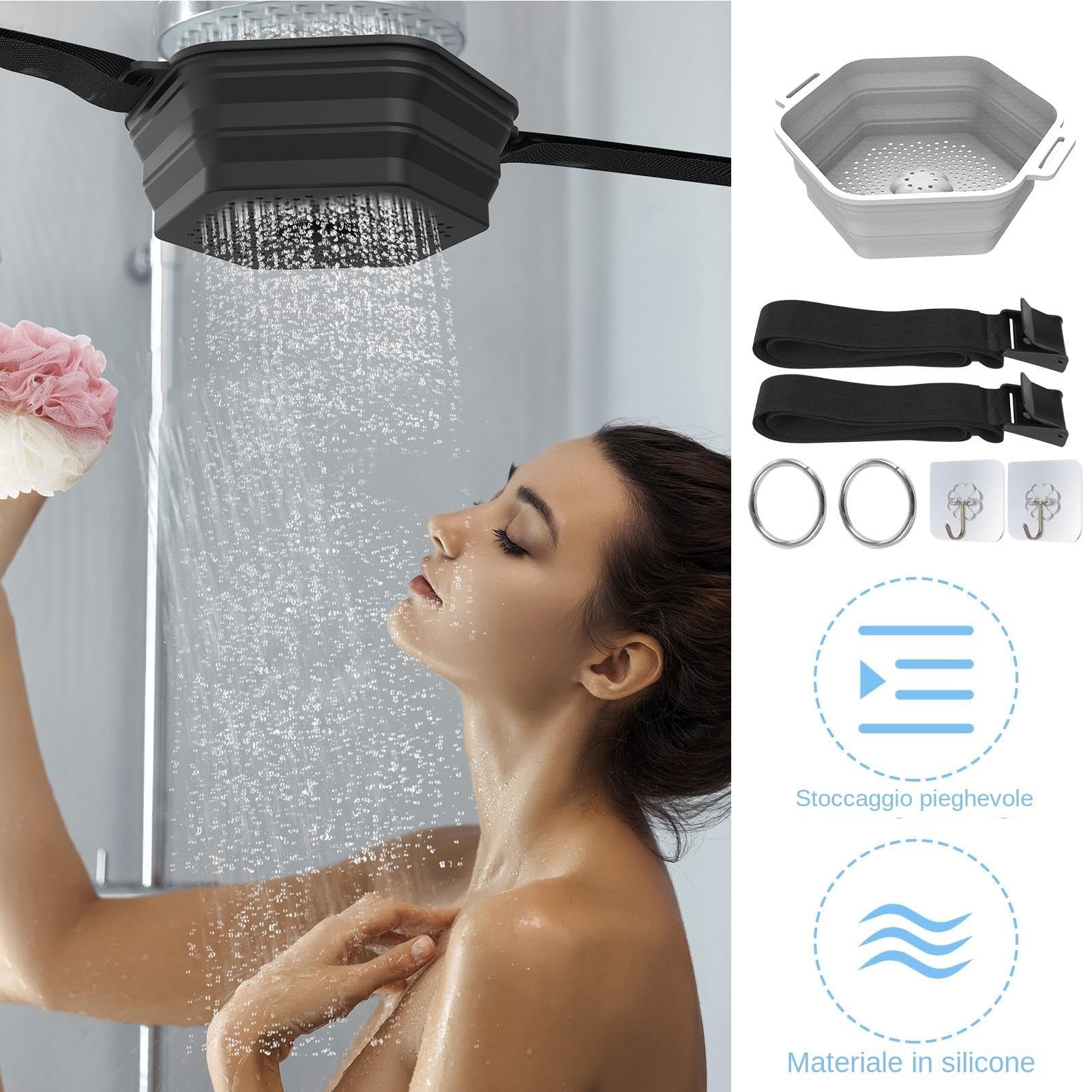 Ducha De Hielo, Enfriador De Baño De Hielo, Enfriador De Agua De Silicona, Enfriador De Baño De Hielo Plegable De Silicona, Conexión De Alcachofa De Ducha, Ducha De Baño De