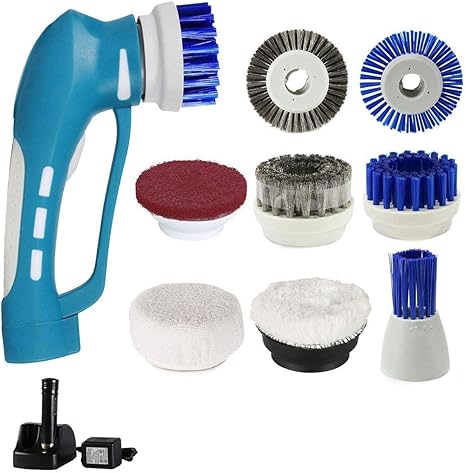 Amazon Evertop 電動掃除ブラシ 8種類のブラシ付き 充電式 バスポリッシャー 風呂掃除 靴磨き 革 手入れ 洗車 防水 回転ブラシ 浴室 掃除用ブラシ オンライン通販