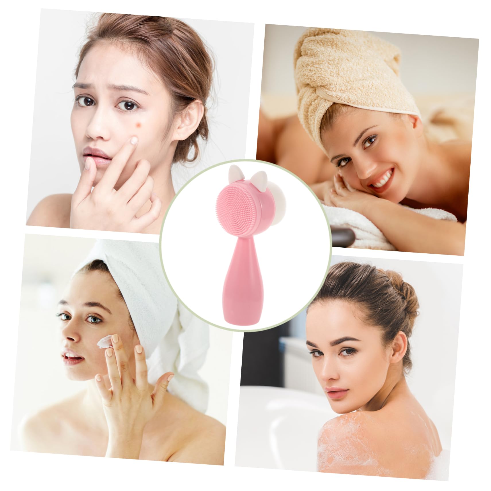 WOFASHPURET Silicone Face Brush Exfoliator Dual-Sided Facial Cleansing Brush Gentle Massage for Deep Clean Travel-Friendly
