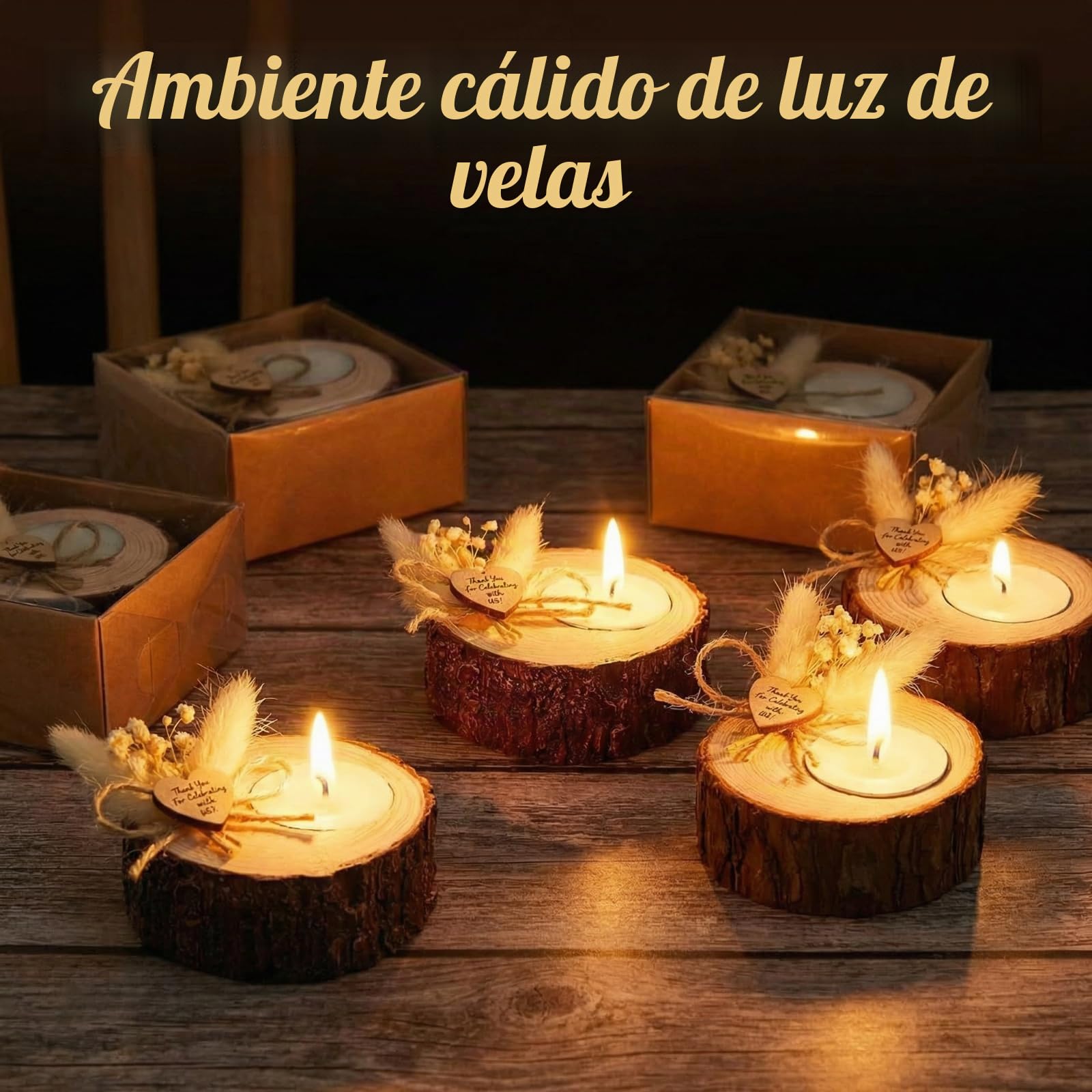 50 Portavelas de Boda para Despedida de Soltera, Velas Rústicas, Recuerdos y Regalos para Invitados, Decoraciones