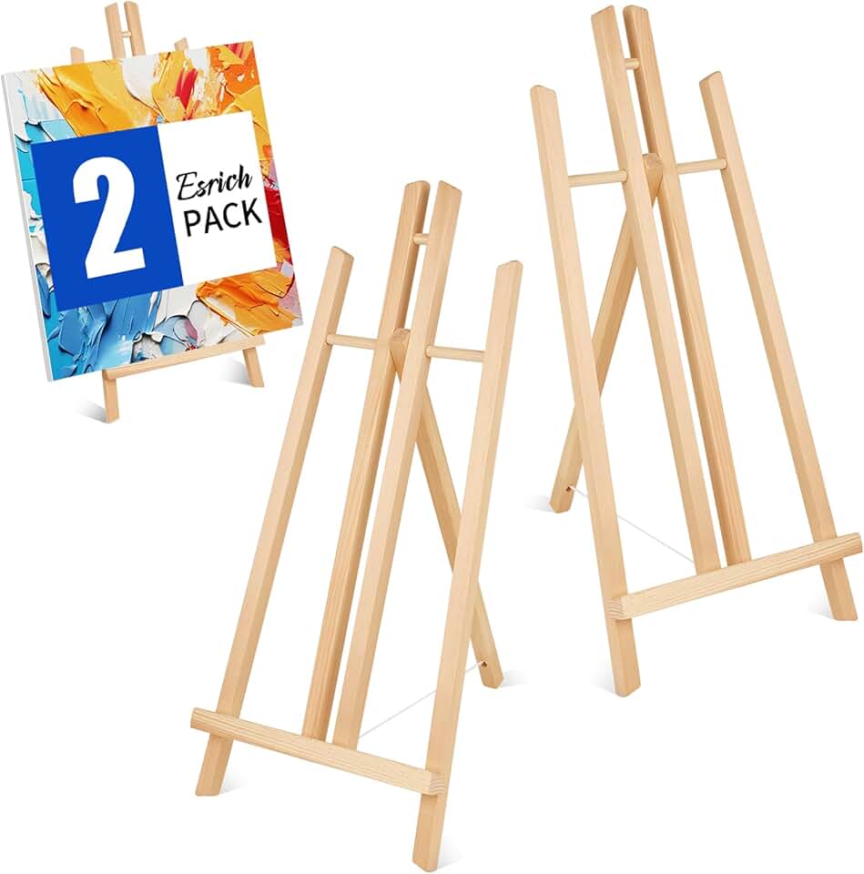 ESRICH 2pcs 17 Inch Tabletop Easels, Easel Stand for Painting,Tripod, Painting Party Easel, Kids Student Desktop Easel for Painting,Paint Easel for Canvas Paint