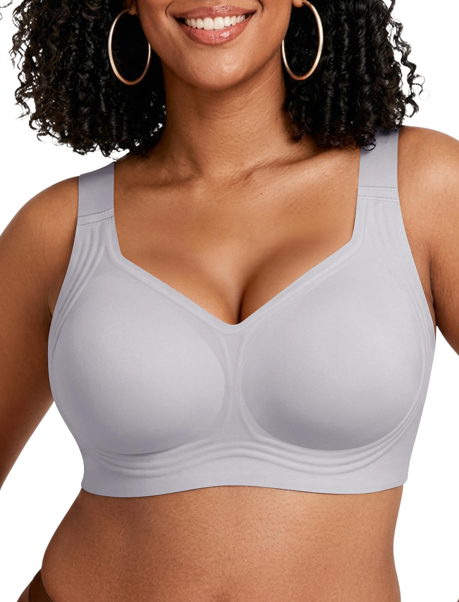 Jelly Wireless Bra for Women Plus Size Full Coverage Minimizer