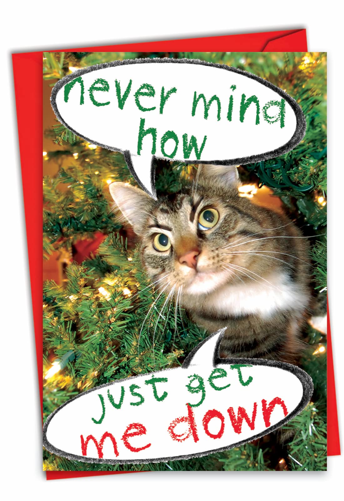 NobleWorks 1960 'Never mind how, just get' - Funny Merry Christmas Greeting Card with 5" x 7" Envelope