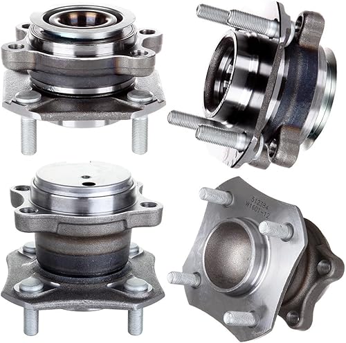 SCITOO 4 unidades de cojinete de rueda delantera y trasera 513299 512384 para Nissan Sentra 2007-2012 4 lengüetas
