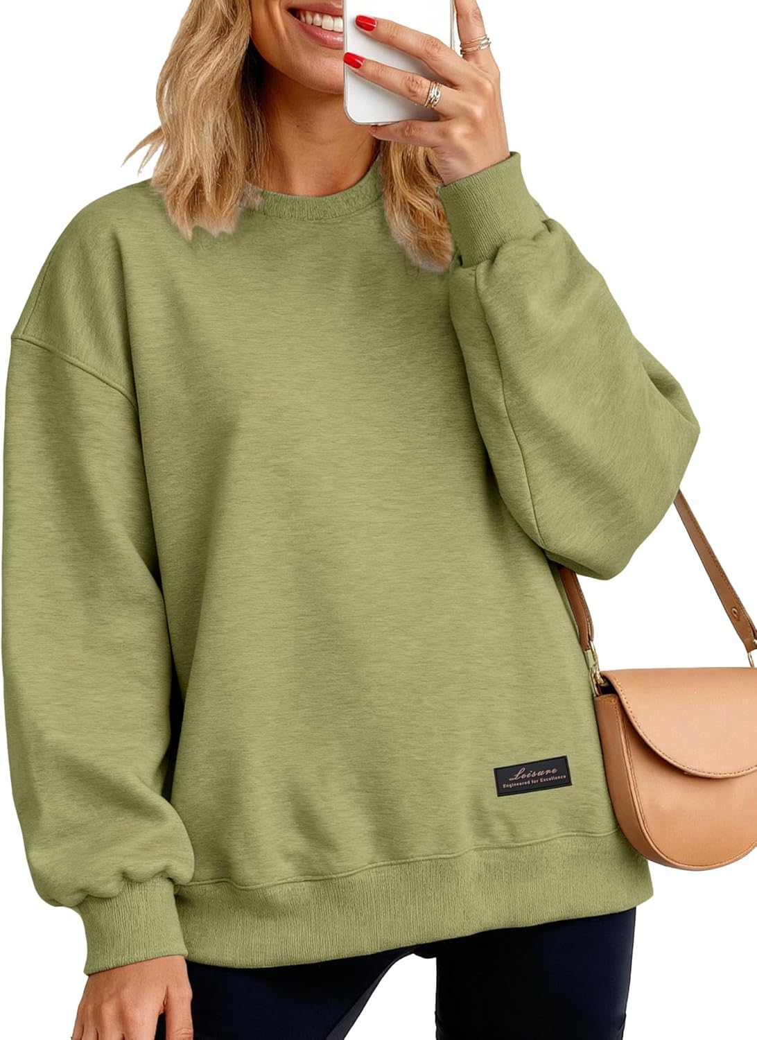 Vanmolrsa Womens Oversized Sweatshirt, Crewneck Pullover Long Sleeve Sweatshirt for Women Fall&Winter Tops 2025