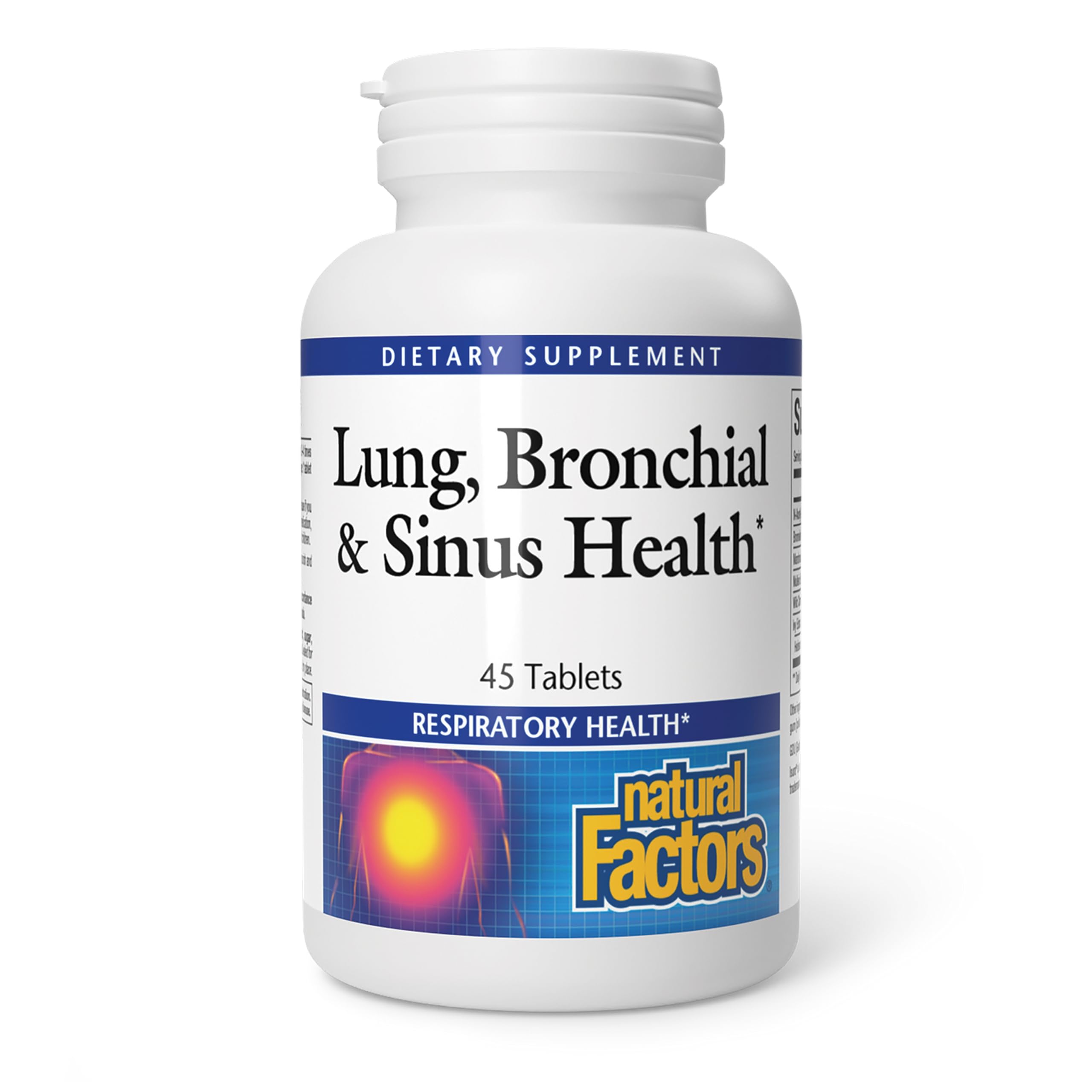 Natural Factors Lung, Bronchial & Sinus Health, 45 Tablets 45 Count (Pack of 1)