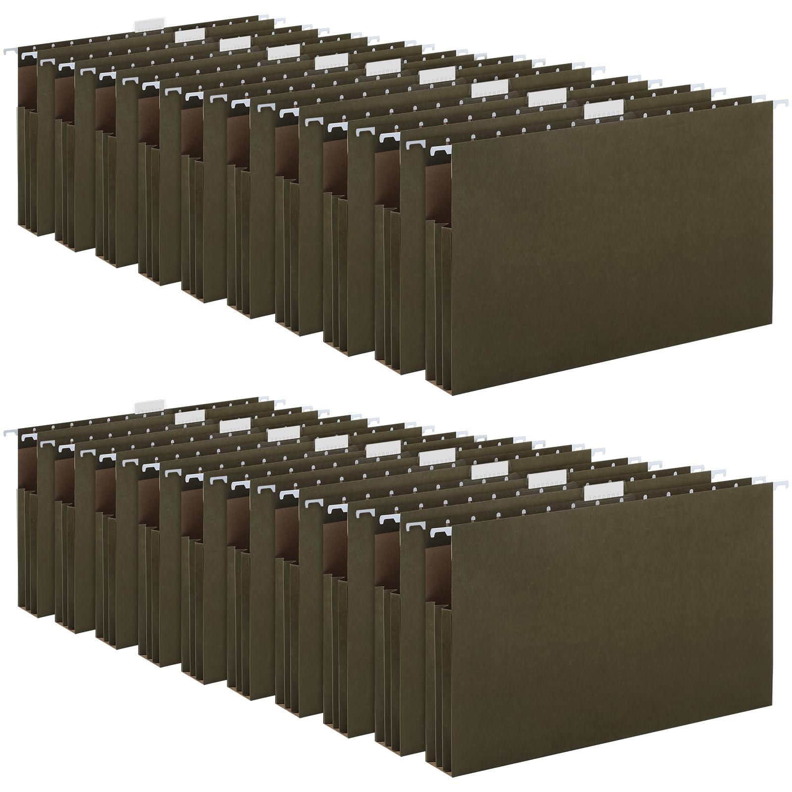 Resholder 20 Pack Extra Capacity Hanging File Folders with Tabs Reinforced Legal Size Hanging Folders Expandable, Heavy Duty 2 Inch Expansion Designed