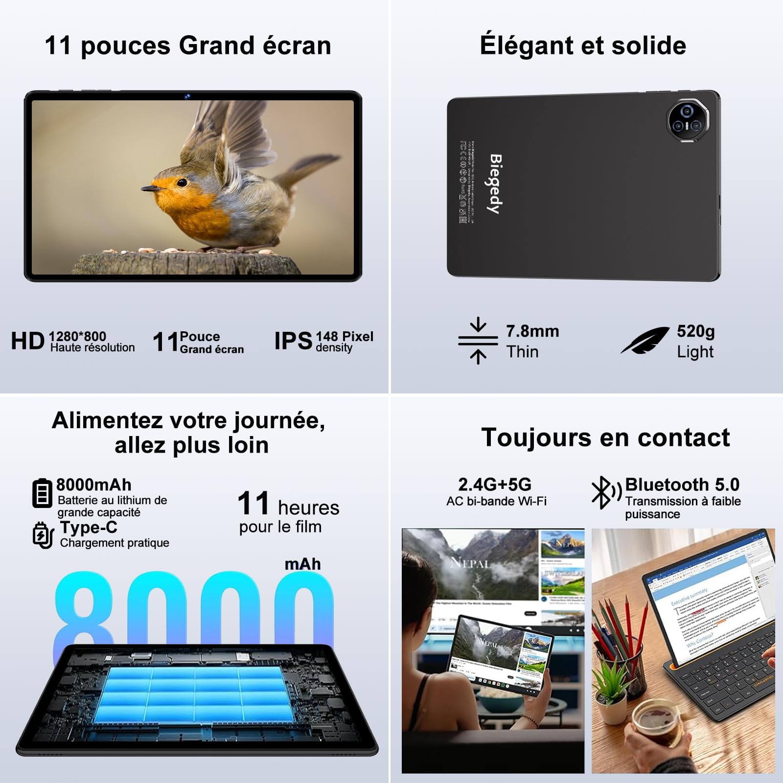 Tablette 10 Pouces Android 15 avec 30 Go RAM 2 To ROM Expansion, Widevine L1, 5G Wi-Fi, Gemeni AI, 8 cœurs, GPS, 2 en 1 FHD Tablette Tactile avec Clavier et Souris, Or clair Tablette 10 Pouces Android 15 avec 30 Go RAM 2 To ROM Expansion, Widevine L1, 5G Wi-Fi, Gemeni AI, 8 cœurs, GPS, 2 en 1 FHD Tablette Tactile avec Clavier et Souris, Or clair