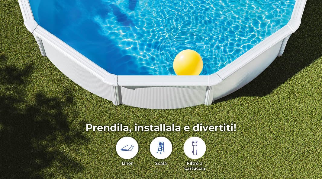 Gre KITPR303 - Piscina tonda bianca Dim: Ø 300 h 120