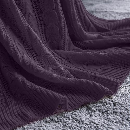 Miniatura 8 de jinchan - Manta ligera de punto trenzado tipo suéter, regalo para todo el año, para interiores y exteriores, para viajes, para sofá, cama, sillón