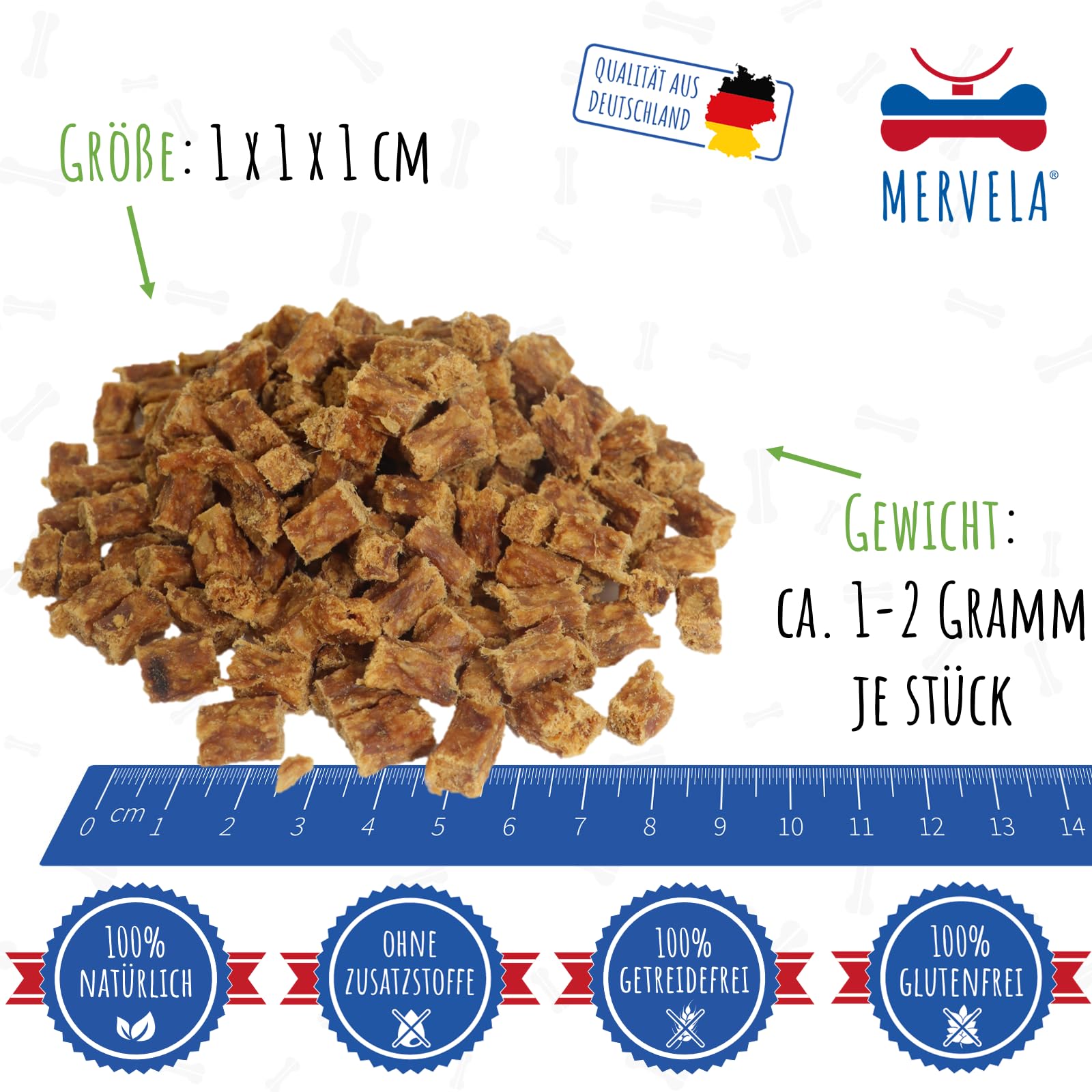 Cubo da masticare per cani di alta qualità, 500 g, ideale come dolcetti da allenamento, carne di coniglio naturale al 100%, ipoallergenico per cani sensibili, made in Germany
