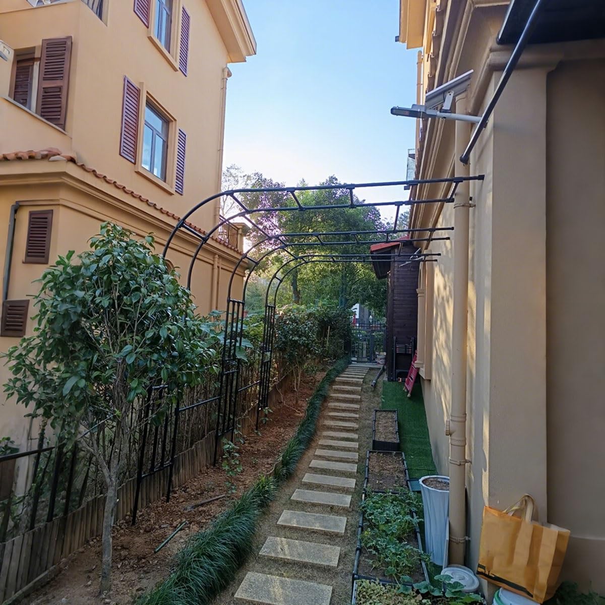 Arco Da Giardino Su Semiarco Archi Supporto Per Piante Rampicanti Sostegno Pergolato 120 150 180 220 230 300 Cm Traliccio In Acciaio Decorazioni Per Archi Facile Da Installare(W: 1.2m x H: 2.7m)