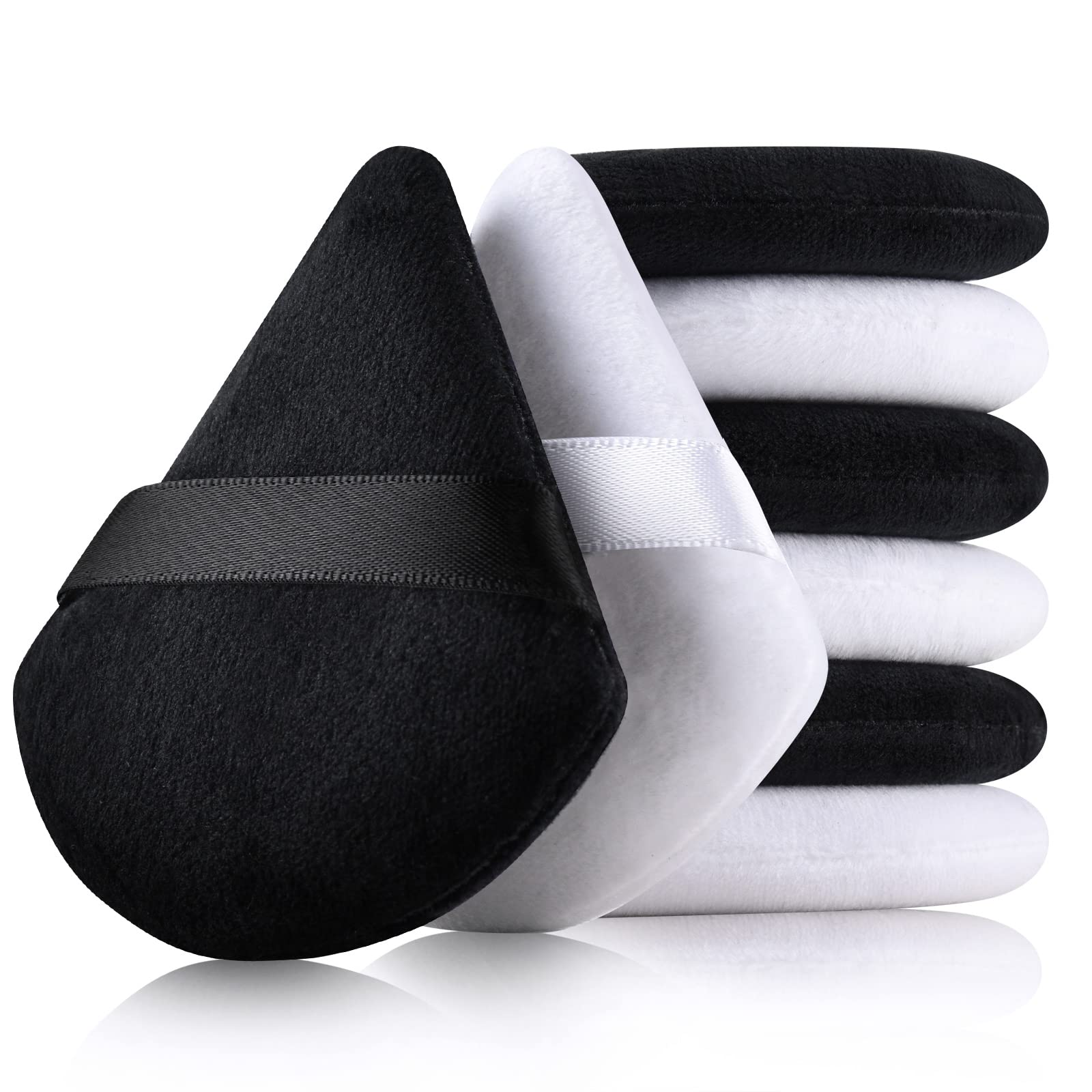 Powder Puff Start Makers 8Pcs Makeup Triangle Powder Puffs Soft Powder Sponge Reusable Makeup Triangle Sponges with Strap for Loose Powder Cosmetic Foundation Wet Dry Makeup Tool
