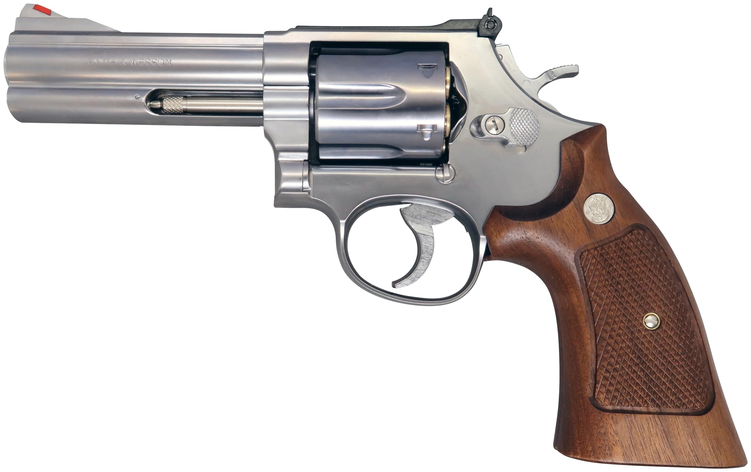 マルシン　M29 シルバーABS　　ハーフチェッカー木グリ仕様 ガスガン マルシン S&W M629 クラシック 5インチ シルバーABS ハーフ
