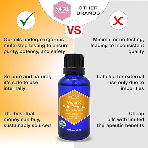 Miniatura 2 de Zongle - Aceite esencial de naranja orgánico con certificación USDA, 1 onza para madera, piel, limpieza, hornear, cara, cocinar, bebidas,